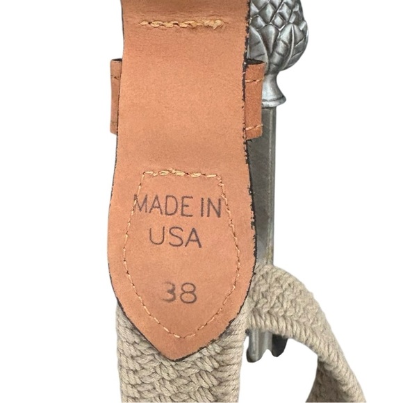Zep-Pro Canvas and Leather Belt, Size 38, Made in USA, Braided Natural NWT - Picture 4 of 10